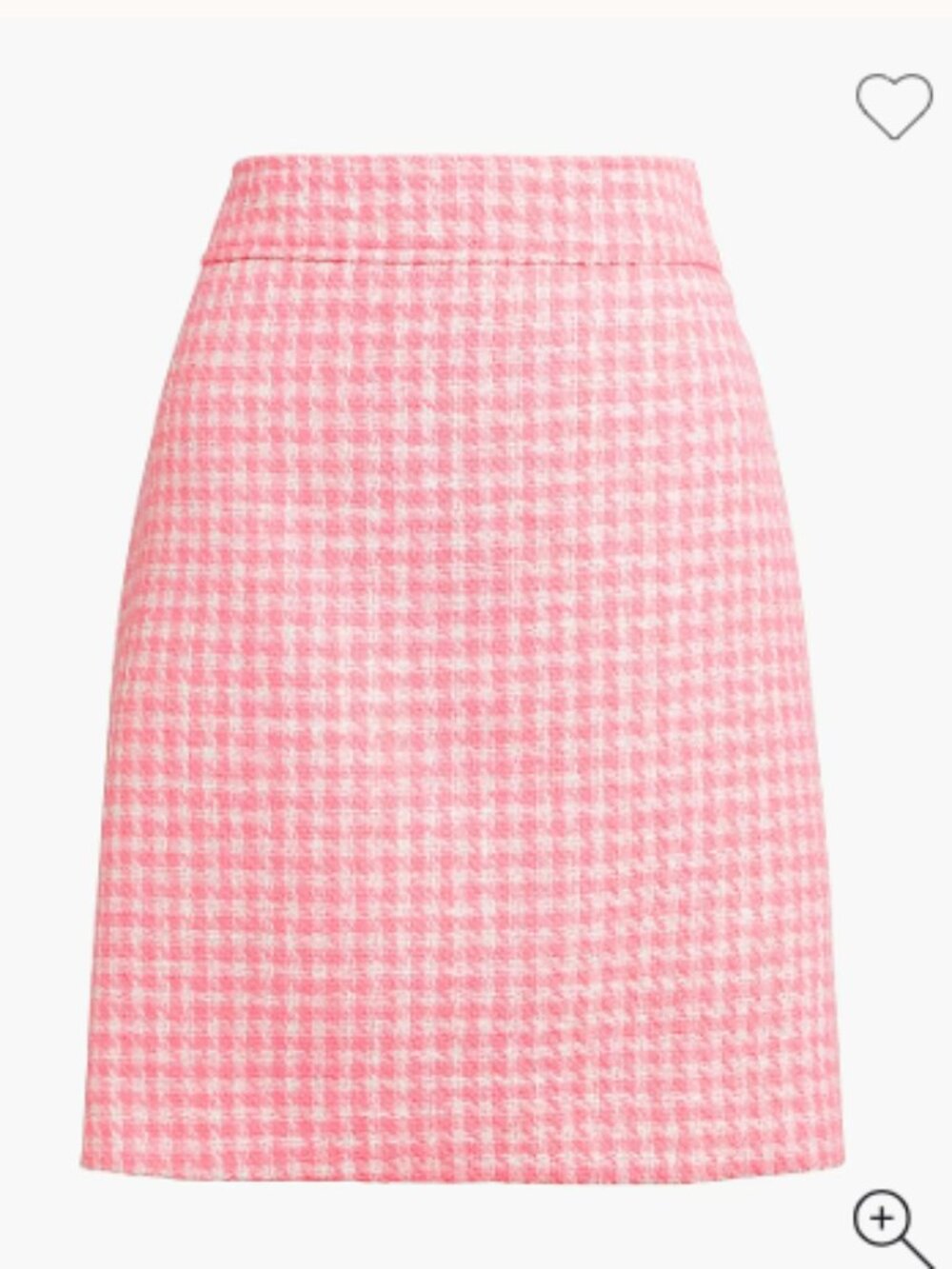 Classic Pink Houndstooth A-Line Skirt